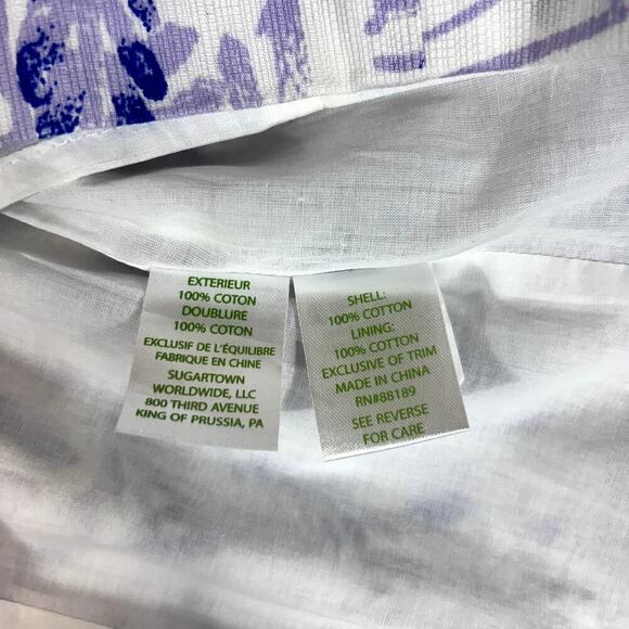 Lily Pulitzer Dress NWT Size 0 Purple Palm Print Pom Pom Trim Neckline - Picture 10 of 11